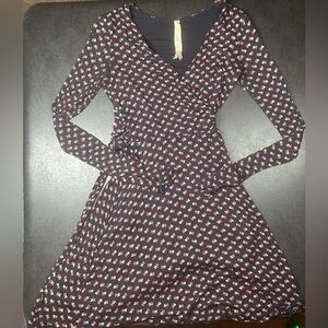 B44 Dressed Size S Floral Faux Wrap Dress W/Belt